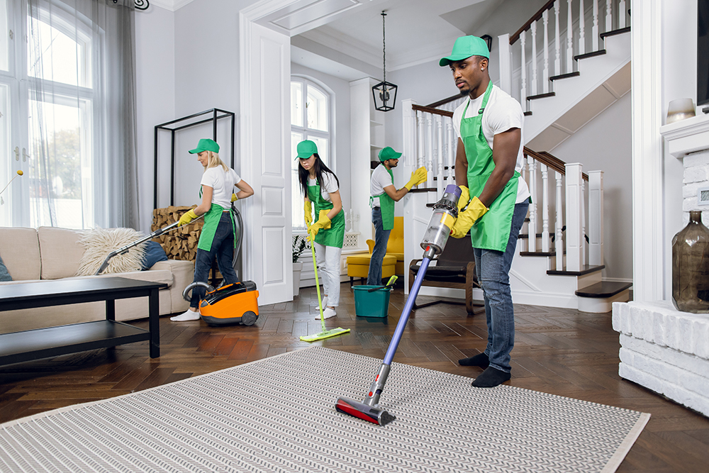 Workers Cleaning House